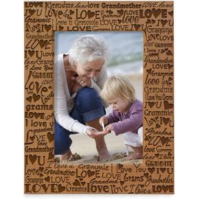 KATE POSH I Love You Grandma, Grammie Engraved Picture Frame, Grandma & Me Gifts, New Grandma, New Baby, Mother's Day, Grandparent's Day (4x6-Horizontal)