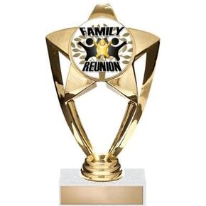 Crown Awards 6" Gold Family Reunion Trophies - Family Games Star Trophy Prime