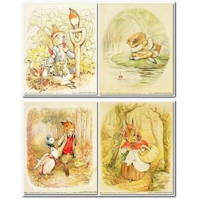 Impact Posters Gallery Wall Decor Art Print The Tale of Peter Rabbit Beatrix Potter the Original and Authorized Edition 8x10 Four Set Kids Room Poster