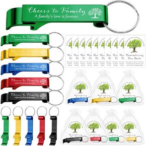 20 Sets Family Reunion Party Favors Family Tree Bottle Opener Keychain Family Reunion Gifts for Family Gathering Party