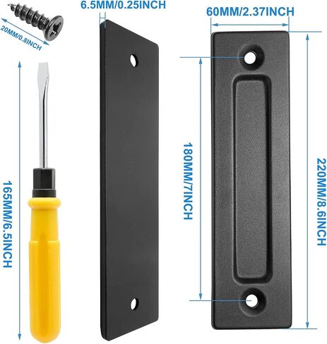 8-3/5 Inch Sliding Barn Door Handle Black Modern Finger Flush Pull Handle Heavy-Duty with Screwdriver for Cabinets, Closet, Drawers, Gate in Kuwait