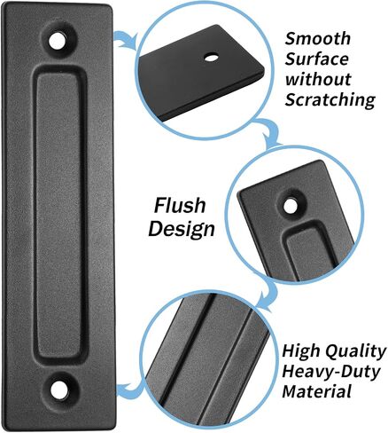 8-3/5 Inch Sliding Barn Door Handle Black Modern Finger Flush Pull Handle Heavy-Duty with Screwdriver for Cabinets, Closet, Drawers, Gate in Kuwait
