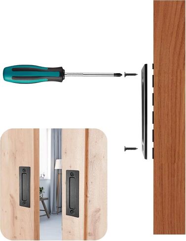 8-3/5 Inch Sliding Barn Door Handle Black Modern Finger Flush Pull Handle Heavy-Duty with Screwdriver for Cabinets, Closet, Drawers, Gate in Kuwait