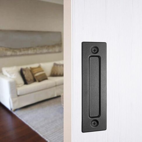 8-3/5 Inch Sliding Barn Door Handle Black Modern Finger Flush Pull Handle Heavy-Duty with Screwdriver for Cabinets, Closet, Drawers, Gate in Kuwait