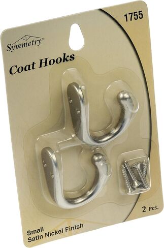Dorman Hardware 4-1755 Single Coat Hooks with Satin Nickel Finish, Pack of 2 in Saudi Arabia