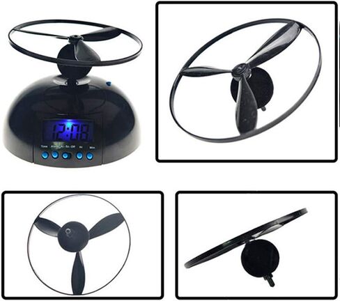 Flying Alarm Clock, Novelty Digital LED Alarm Clock Gadget, Helicopter Chopper Propeller Clock, Creative Gift for Wake Up Heavy Sleepers Boys Girls(Black) in Saudi Arabia