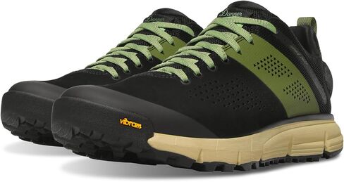 حذاء Danner Trail 2650 للمشي لمسافات طويلة للرجال - جلد سويدي متين، نسيج خفيف الوزن مع بطانة شبكية مسامية، وسادة قدم OrthoLite ونعل خارجي Vibram للجر، أسود داكن/أخضر شيف - 14 D in Saudi Arabia