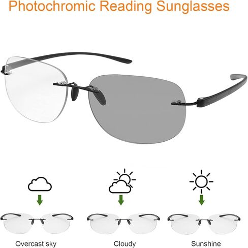 Transition Photochromic Bifocal Reading Glasses for Men Women UV Protection Sunglasses Sun Readers Eyewear Presbyopia in Saudi Arabia