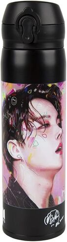 Bangtan Boys Stainless Steel Water Bottle 17oz 500ML Keeps Liquids Hot or Cold Jung Kook V in Saudi Arabia