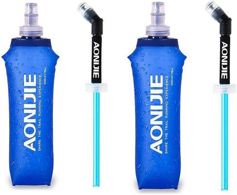 AONIJIE 2 Pack of Soft Soft Folding Hydration Bottle Water Collapsible Flask BPA-Free Bottles (500ml/17.08oz), SD52-500 in Saudi Arabia