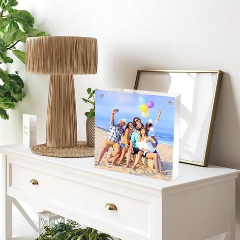 إطار صورة أكريليك مقاس 4 × 4، إطار أكريليك مكون من 4 قطع، إطارات صور أكريليك شفافة، إطار بلوك سميك بنسبة 20%، إطارات صور مغناطيسية مزدوجة الجوانب، إطارات صور شفافة بدون إطار لعرض سطح المكتب in Kuwait