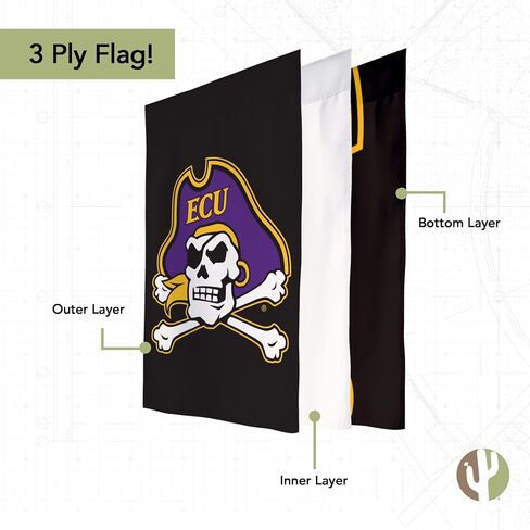 لافتة قراصنة من Desert Cactus East Carolina University Garden Flag ECU 100% بوليستر (تصميم A) in Saudi Arabia