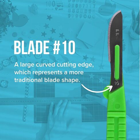 مشرط JJ CARE للاستعمال مرة واحدة [عبوة من 20 قطعة]، 10 شفرات من الفولاذ المقاوم للصدأ، مشارط معقمة بمقابض بلاستيكية، مشرط لتنظيف الجلد، مشرط الفنون والحرف اليدوية، مشارط علاج الأرجل في أكياس فردية in Kuwait