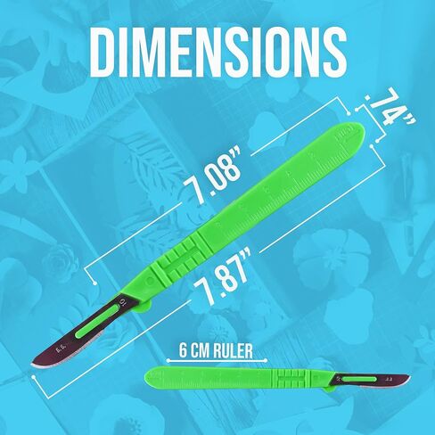 مشرط JJ CARE للاستعمال مرة واحدة [عبوة من 20 قطعة]، 10 شفرات من الفولاذ المقاوم للصدأ، مشارط معقمة بمقابض بلاستيكية، مشرط لتنظيف الجلد، مشرط الفنون والحرف اليدوية، مشارط علاج الأرجل في أكياس فردية in Kuwait