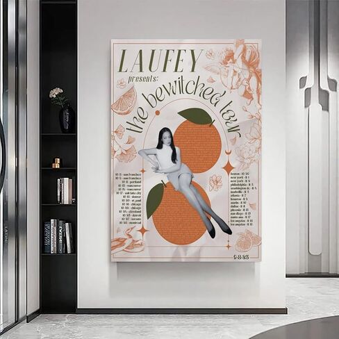 TEsay Laufey Poster Vintage The Bewitched Tour Canvas Art Poster And Wall Art Hanging Decor for Modern Family Corridor Posters 12x18inch(30x45cm) in Saudi Arabia