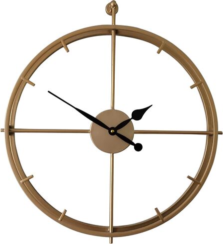 Qukueoy 24 Inch Double Layer Modern Art Big Clock 3D Decorative Large Metal Wall Clocks for Living Room,Minimalism, Battery Operated (Gold) in Saudi Arabia
