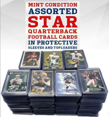 Football Cards Assorted Bundle of 7 Hall of Fame Quarterback Legends ~ Joe Montana Peyton Manning Dan Marino Steve Young John Elway Troy Aikman Brett Farve in Saudi Arabia
