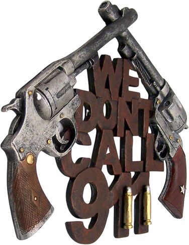 لوحة حائط مزخرفة We Don't Call 911 مع Faux Guns Crossing، ديكور حائط معلق، ديكور ذو طابع غربي، 11.5 بوصة in Saudi Arabia