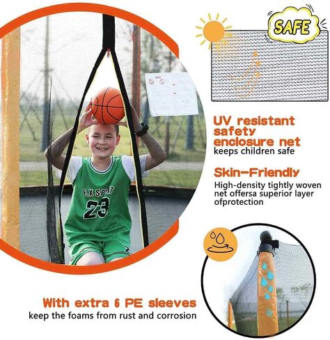 SkyBound 10ft 12ft 14ft 15ft 16ft Trampoline with Enclosure Net, Large Trampoline for Kids and Adults - ASTM Approved - Heavy Duty Recreational Trampolines - Outdoor Trampoline for Kids - Outdoor Fun in Saudi Arabia
