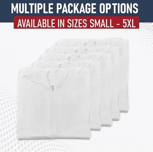 Hazmat Suits | 25 Pack, Extra Large | Disposable Protective Coveralls, Heavy Duty Full Body Painters Suit for Men & Women without Hood - Breathable & Water Resistant - XL in Saudi Arabia