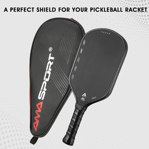 AMA Sport Pickleball Paddle Cover (Black/Gray) - Protecting your Paddle - Complete Coverage - Premium Pickleball Accessories and Pickleball Equipment - PU Leather Pickleball Case in Saudi Arabia
