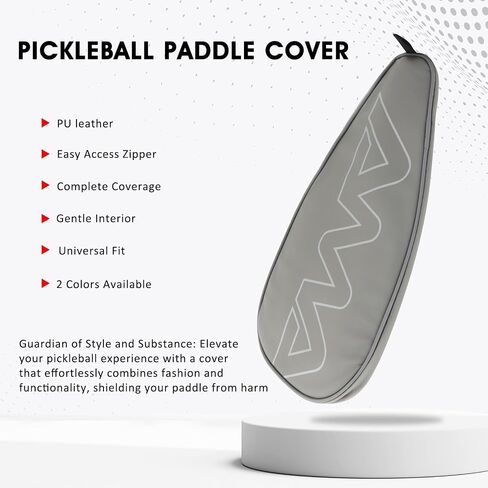 AMA Sport Pickleball Paddle Cover (Black/Gray) - Protecting your Paddle - Complete Coverage - Premium Pickleball Accessories and Pickleball Equipment - PU Leather Pickleball Case in Saudi Arabia