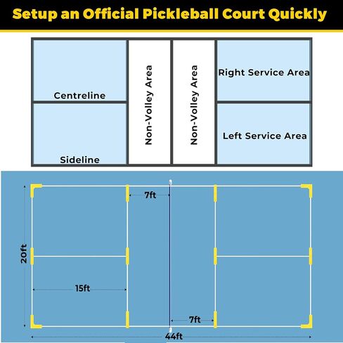 Deeliva Pickleball Set Net with Wheels Driveway Portable Pickle Ball Nets 22ft Regulation Size with 4 Paddles, 6 Pickle Balls, Court Line, Carry Bag, Heavy Duty Frame Outdoor Indoor Home in Saudi Arabia