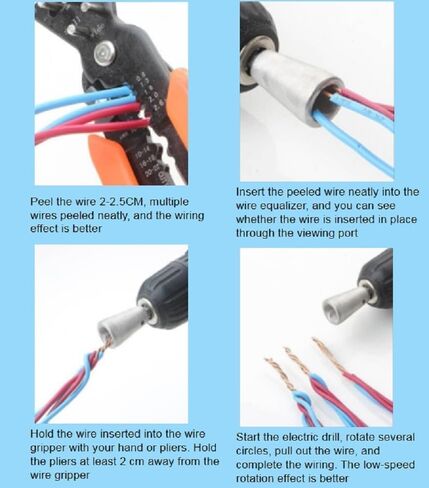 Wire Twister Tool for Drill,Drill Wire Twister, Wire Twister Wire Connector 6mm Hex Shank,Wire Twisting Tool, Wire Nut Twister for Electrical Power Drill（2PC) in Saudi Arabia