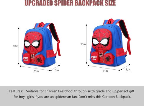 Boys Backpack 3d Cartoon Backpack for Toddler Elementary School Spider Backpack Bags Bookbag for Boy Girls Lightweight Waterproof Kids Backpack in Saudi Arabia