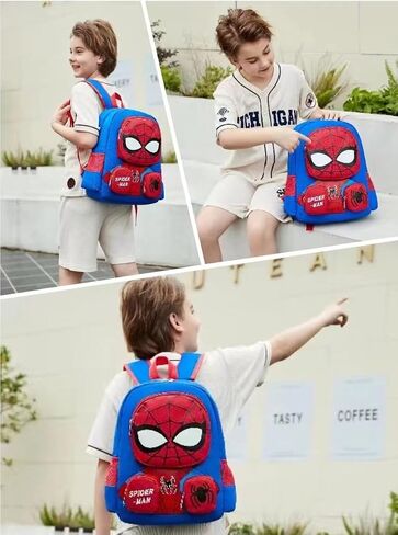 Boys Backpack 3d Cartoon Backpack for Toddler Elementary School Spider Backpack Bags Bookbag for Boy Girls Lightweight Waterproof Kids Backpack in Saudi Arabia