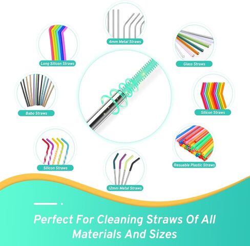 Silicone Bottle Brush with 2 Straw Cleaner Brushes,Bottle Brush Set for Cleaning Bottles,Jars,Tumblers,Thermoses,Baby Bottle,Water Bottle,Dish,Easy to Use and Dry,Heat Resistant Sturdy in Saudi Arabia