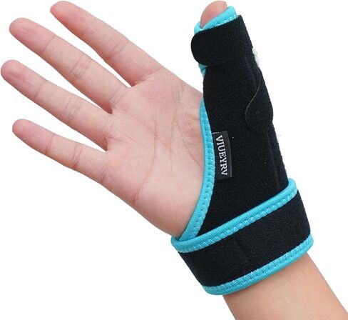 Trigger Thumb Splint- Adjustable Thumb Spica Support Stabilizer Brace for Pain, Sprains, Arthritis, Tendonitis, Breathable and Easy Application.(Right & Left Hand) (Black) in Saudi Arabia