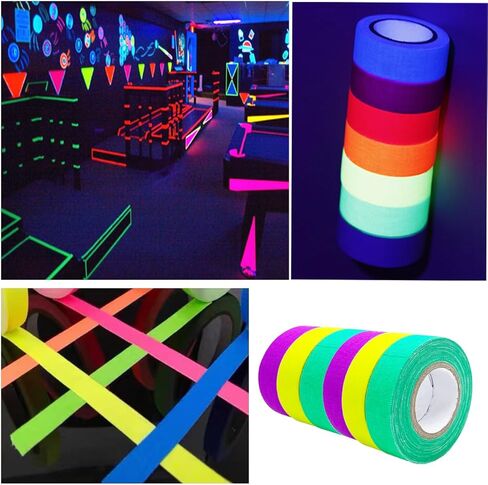 Green Gaffer Tape Spike Tape Fluorescent Green Neon Gaffer Tape Black Light UV Reactive Tape 0.6 inch x 32 feet for Party Stage Color Coding Art Crafts in Saudi Arabia