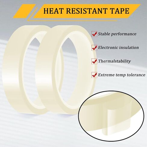 LUTER 2PCS Heat Transfer Tapes, 20mm x 33m(108ft) High Temp Tape Heat Vinyl Press Tape Adhesive Thermal Tape Heat Resistant Tape for Sublimation (Transparent) in Saudi Arabia