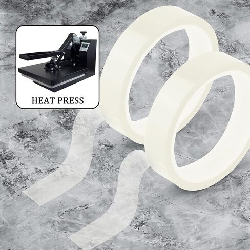 LUTER 2PCS Heat Transfer Tapes, 20mm x 33m(108ft) High Temp Tape Heat Vinyl Press Tape Adhesive Thermal Tape Heat Resistant Tape for Sublimation (Transparent) in Saudi Arabia