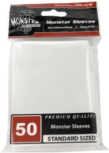 أكمام ألعاب Monster Protector TCG - حجم قياسي لامع - أبيض (يناسب بطاقات الألعاب ذات الحجم القياسي) - متوافق مع MTG، وMagic The Gathering، وPokémon وغيرها من بطاقات التداول القابلة للتحصيل in Kuwait