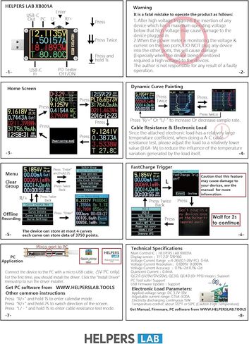 USB السلطة متر USB 3.1 تستر رقمي متعدد فاحص/ مختبر التيار الكهربائي كاشف جهد Lua مترجم متكامل تيار مستمر 26 فولت 6A PD 2.0/3.0 QC 2.0/3.0/4.0 PPS الزناد in Kuwait