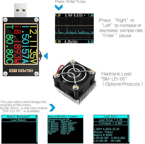 USB السلطة متر USB 3.1 تستر رقمي متعدد فاحص/ مختبر التيار الكهربائي كاشف جهد Lua مترجم متكامل تيار مستمر 26 فولت 6A PD 2.0/3.0 QC 2.0/3.0/4.0 PPS الزناد in Kuwait