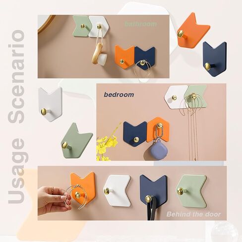 4 Pack Adhesive Hooks, Utility Hooks, Decorative Hooks for Key, Towel and Coats Hooks to use Inside Kitchen, Bathroom, Home and Office in Saudi Arabia