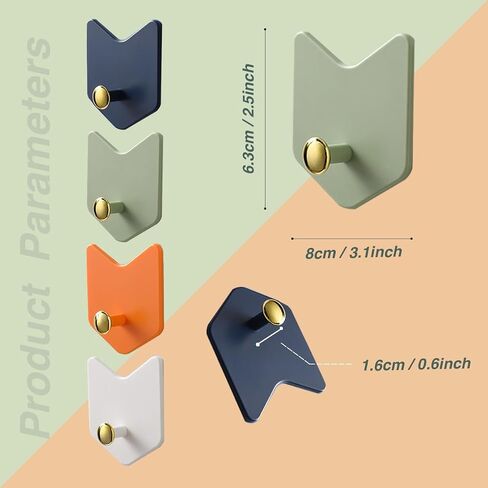 4 Pack Adhesive Hooks, Utility Hooks, Decorative Hooks for Key, Towel and Coats Hooks to use Inside Kitchen, Bathroom, Home and Office in Saudi Arabia