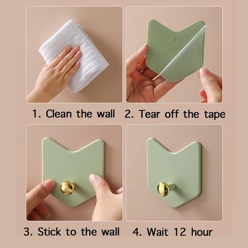 4 Pack Adhesive Hooks, Utility Hooks, Decorative Hooks for Key, Towel and Coats Hooks to use Inside Kitchen, Bathroom, Home and Office in Saudi Arabia