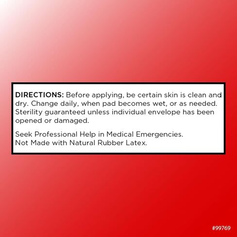 اختيار الجودة، ضمادات لاصقة معقمة مقاس 2 × 4 بوصة، لاصق فائق القوة، شريط مائي فائق، مقاوم للماء، مرن، 10 في كل عبوة (1) in Kuwait