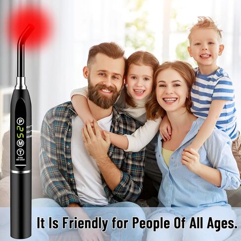 Red Light Beautify Cold Sores Device, Canker Cold Sore Near Infrared Red Light Beautify for Lips Mouth Nose Ear Hands Joint Muscle Pain Relief with Removable Tip (Black) in Saudi Arabia