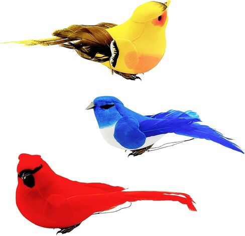 Artificial Birds Fake Birds Foam Realistic Feather Birds Decoration Garden Flower Arrangements and Wedding Decor Wreaths Craft Christmas Tree Ornaments(decor birds-3pcs) in Saudi Arabia
