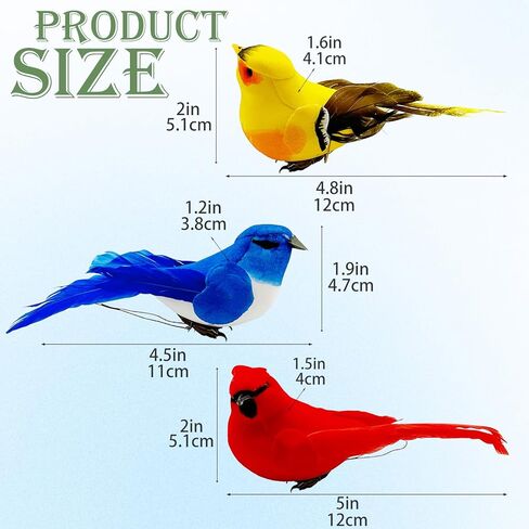 Artificial Birds Fake Birds Foam Realistic Feather Birds Decoration Garden Flower Arrangements and Wedding Decor Wreaths Craft Christmas Tree Ornaments(decor birds-3pcs) in Saudi Arabia