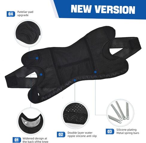 Adjustable Knee Brace for Men and Women ,Knee Support with Runners and Workout Enthusiasts , Breathable and Soft Bandage with Side Stabilizers and Protect with Meniscus Tears(Dark Black, XXX-Large) in Saudi Arabia