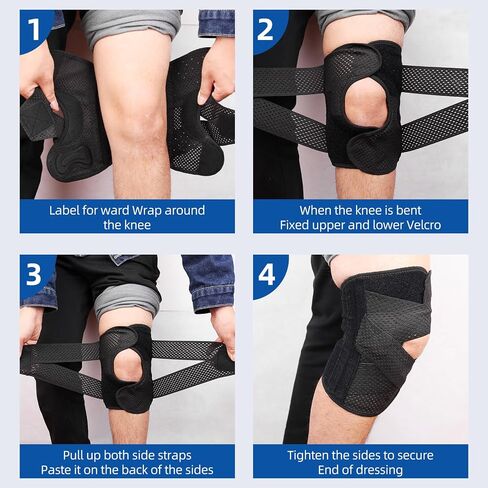 Adjustable Knee Brace for Men and Women ,Knee Support with Runners and Workout Enthusiasts , Breathable and Soft Bandage with Side Stabilizers and Protect with Meniscus Tears(Dark Black, XXX-Large) in Saudi Arabia