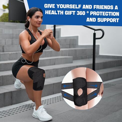 Adjustable Knee Brace for Men and Women ,Knee Support with Runners and Workout Enthusiasts , Breathable and Soft Bandage with Side Stabilizers and Protect with Meniscus Tears(Dark Black, XXX-Large) in Saudi Arabia