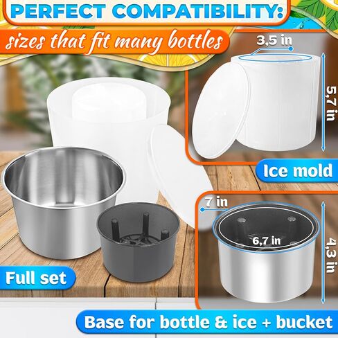 Ice Mold Bottle Chiller Champagne Ice Bucket Mold - Ice Mold Wine Bottle Chiller Wine Chiller Ice Mold Wine Bucket Chiller for Parties Bottle Ice Bottle Chiller Ice Mold for Wine Bottle Wine Bottle in Saudi Arabia