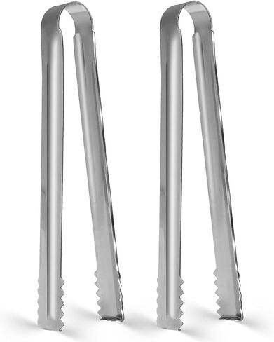 2pcs Ice Tongs, 6.3 Inch Stainless Steel Ice Sugar Tongs with Sharp Teeth, Small Serving Tongs for Ice Bucket Ice Sugar Cubes Coffee Bar Food Kitchen Serving in Saudi Arabia